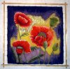 Roter Mohn - 2002 Seide (90x90 ohne Rahmen)